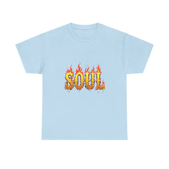 Soul Fire Unisex Heavy Cotton Tee, Graphic Tee, Casual Wear, Streetwear, Gift for Friends, Music Lovers, Summer Style