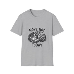 Cozy Cat Lover T-Shirt with 'Nope Not Today' Design, Funny Pet Owner Gift, Unisex Tee, Cat Enthusiast Apparel, Casual Wear