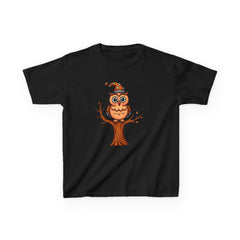 Whimsical Owl Kids Tee, Fun Graphic T-Shirt for Boys and Girls, Cute Halloween Shirt