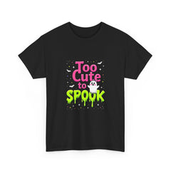 Too Cute to Spook Halloween Tee, Unisex Heavy Cotton Shirt, Spooky Apparel, Cute Ghost T-Shirt, Halloween Costume Top, Fun Halloween Gift