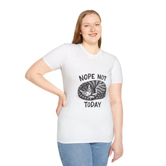 Cozy Cat Lover T-Shirt with 'Nope Not Today' Design, Funny Pet Owner Gift, Unisex Tee, Cat Enthusiast Apparel, Casual Wear
