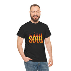 Soul Fire Unisex Heavy Cotton Tee, Graphic Tee, Casual Wear, Streetwear, Gift for Friends, Music Lovers, Summer Style