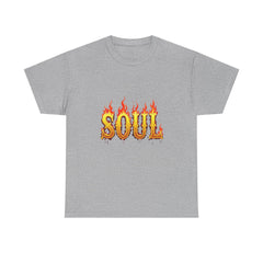 Soul Fire Unisex Heavy Cotton Tee, Graphic Tee, Casual Wear, Streetwear, Gift for Friends, Music Lovers, Summer Style