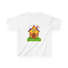 Kids Cartoon House Tee - Playful Cotton Shirt for Children, Birthday Gift, Cute Summer Outfit, Indoor Fun Top, Gifts for Kids