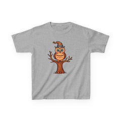 Whimsical Owl Kids Tee, Fun Graphic T-Shirt for Boys and Girls, Cute Halloween Shirt
