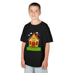 Kids Cartoon House Tee - Playful Cotton Shirt for Children, Birthday Gift, Cute Summer Outfit, Indoor Fun Top, Gifts for Kids