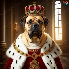 Royal Pet Portrait – King Outfit with Crown – Custom Digital Pet Art