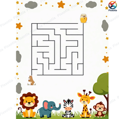 Maze Book (PDF) 50 Pages Including Solution Printable Book Easy Level - 1