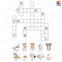 Animal Crossword Puzzle PDF | Fun Learning Activity | Printable with Solutions