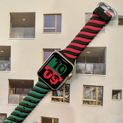 Three-Tone Twist Band for Apple Watch 41mm / 40mm / 38mm - Red Black Green