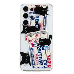 Samsung Galaxy S24 Ultra Case Cat Pattern TPU - Black