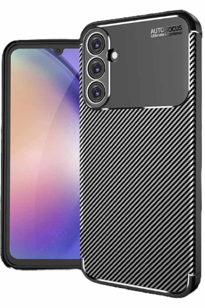 Samsung Galaxy A15 Case Carbon Fiber Texture TPU - Black