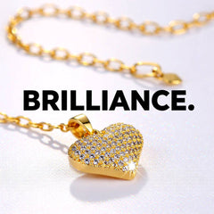 Elegant 18K Gold Plated Heart Necklace – Titanium Steel Design