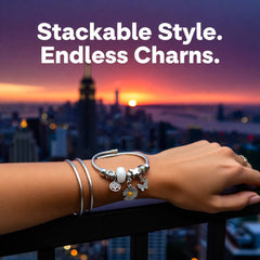 Elegant Butterfly Stainless Steel Asymmetrical Bangle - White Flower