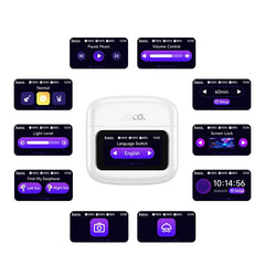 HOCO TWS Earbud w/ LCD Touch Screen, 7 Hours - White