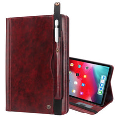 iPad Pro 12.9 2018 Case Crazy Horse Texture Multi-slot cards - Wine Red