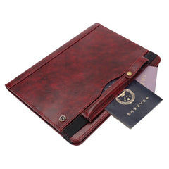 iPad Pro 12.9 2018 Case Crazy Horse Texture Multi-slot cards - Wine Red