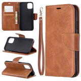 iPhone 11 Case Retro Lambskin Texture Secure Flip Wallet - Brown