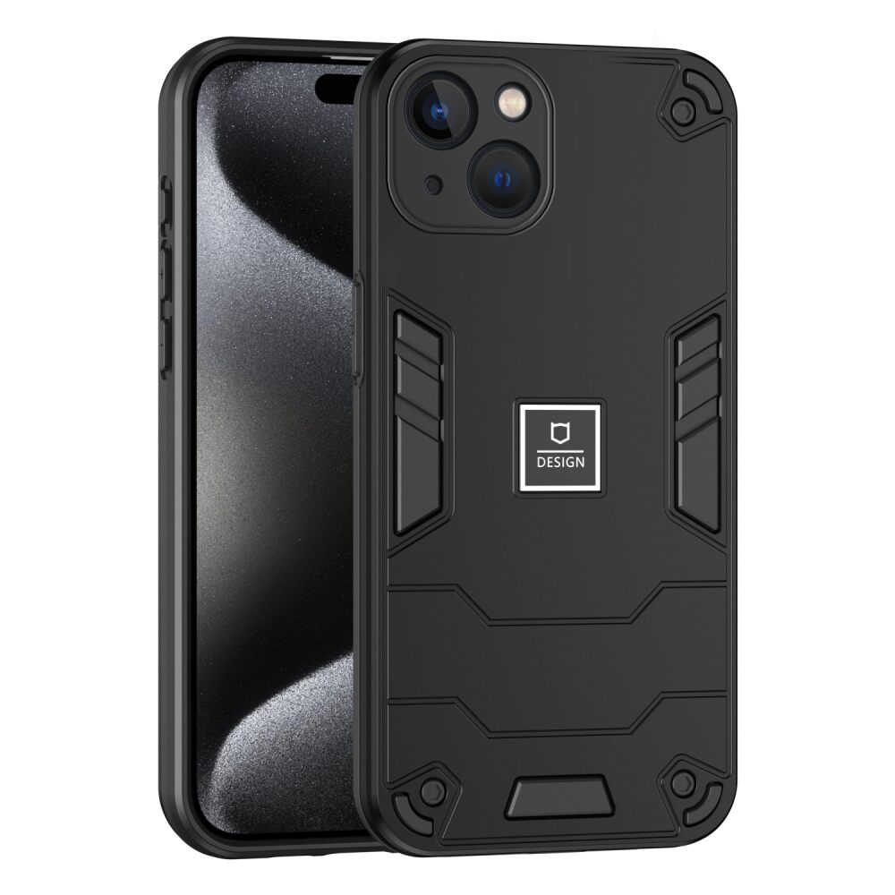 iPhone 13 Case 2 in 1 Shockproof TPU and PC - Black