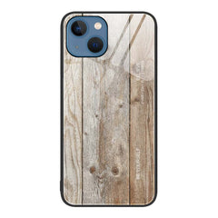 iPhone 13 Case Wood Grain Glass Shockproof - Grey