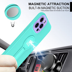 iPhone 13 Pro Case With Small Tail Holder - Light Green+Purple