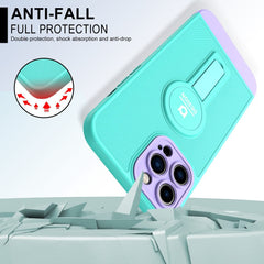 iPhone 13 Pro Case With Small Tail Holder - Light Green+Purple