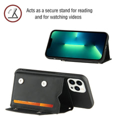 iPhone 14 Pro Case Made With PU Leather + TPU + PC - Black