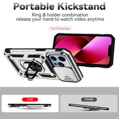 iPhone 14 Pro Case With Metal Ring Holder - Silver