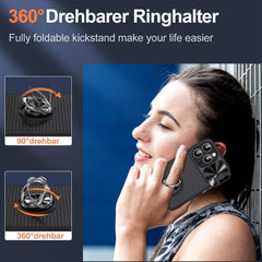 iPhone 14 Pro Max Case Sliding Camshield Armor with Ring Holder (Black)