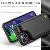 iPhone 15 Case CaseMe C22 PU Leather With 4 Card Slots - Black
