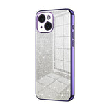 iPhone 15 Case With Gradient Glitter Powder Electroplated - Purple