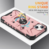 iPhone 15 Case With Ring Holder Made With TPU and PC - Rose Gold