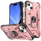 iPhone 15 Case With Ring Holder Made With TPU and PC - Rose Gold