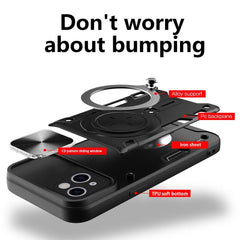 iPhone 15 Case with Sliding Camshield & Magnetic Holder - Black