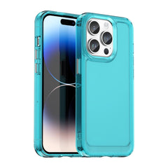 iPhone 15 Pro Case Candy Series Shockproof Transparent Blue
