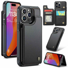 iPhone 15 Pro Case CaseMe C22 With 4 Card Slots RFID Anti-theft - Black
