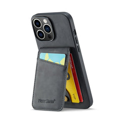 iPhone 15 Pro Case Fierre Shann With Five card slots - Black