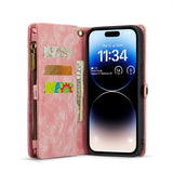 iPhone 15 Pro Case Multi-slot Detachable 2-in-1 - Pink