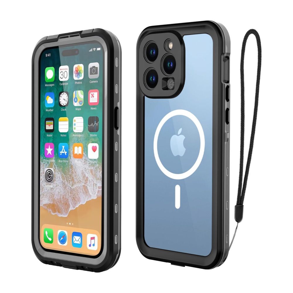 iPhone 15 Pro Case ShellBox IP68 Waterproof Shockproof - Black