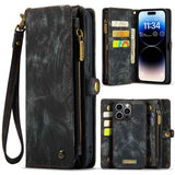 iPhone 15 Pro Max Case Multi-slot Detachable Wallet - Black