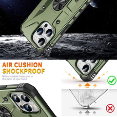 iPhone 15 Pro Max Case with Metal Ring Holder - Army Green