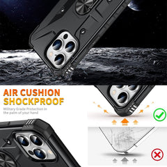 iPhone 15 Pro Max Case with Metal Ring Holder - Black