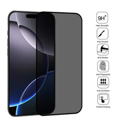 iPhone 16 Pro Max Anti-Spy Tempered Glass - Full Cover Privacy HD Screen