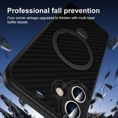 iPhone 16 Pro Max Case Carbon Fiber MagSafe Holder - Black