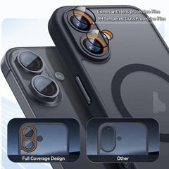 iPhone 17 Pro Case - Magnetic Frosted Skin-Feel Cover, Black