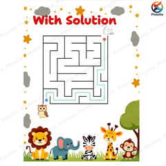Maze Book (PDF) 50 Pages Including Solution Printable Book Easy Level - 1