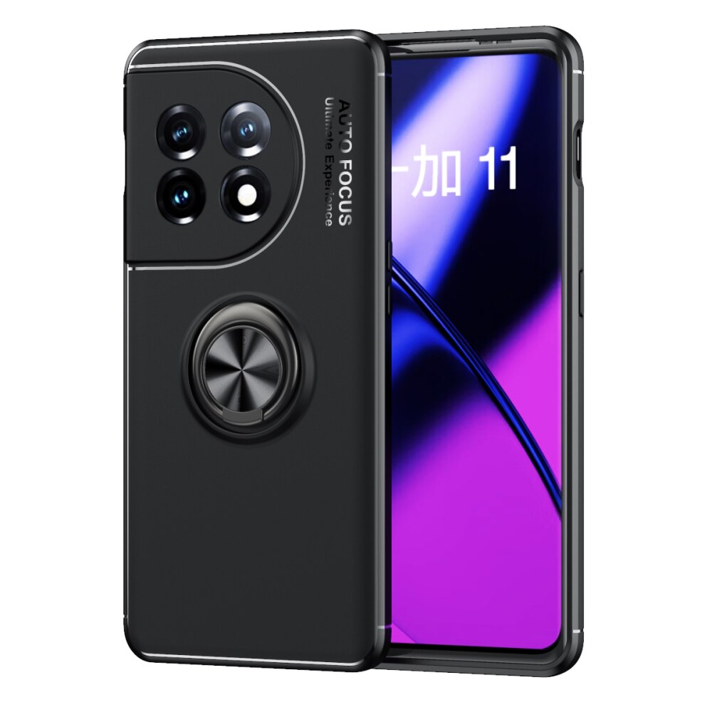 OnePlus 11 5G Case Metal Ring Holder Protective - Black