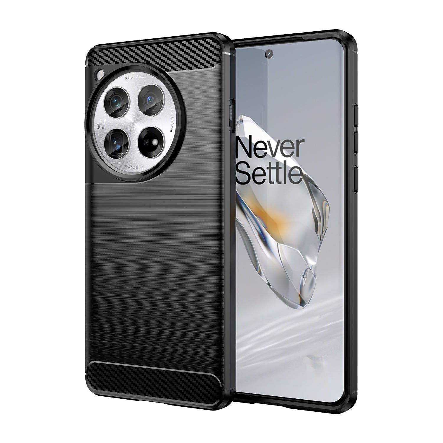 OnePlus 12 Case Brushed Texture Carbon Fiber - Black – CellMart