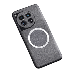 OnePlus 12 Case CD MagSafe Magnetic Cloth Texture (Grey)