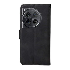 OnePlus 12 Case Classic Calf Texture Flip PU Leather Black